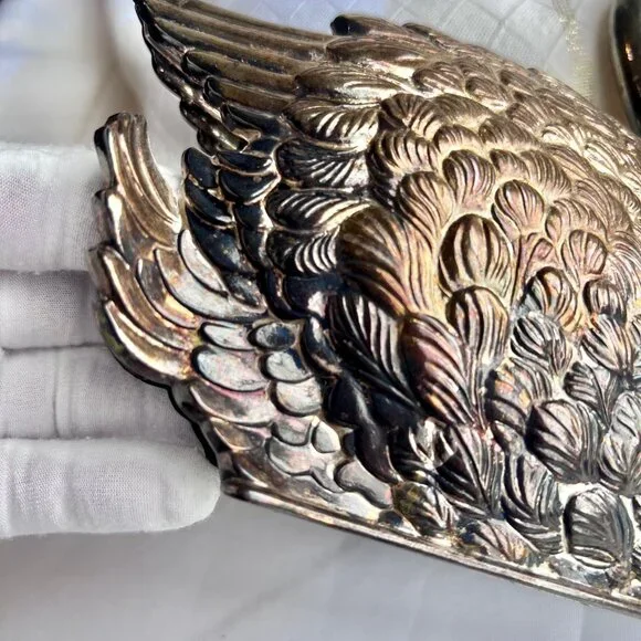 Godinger Silver Plate Swan, Collectible Napkin Holder VTG Godinger Made in Italy - Picture 4 of 17